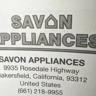 Savon Appliances
