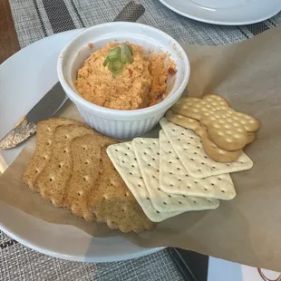 Pimento cheese and crackers