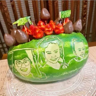 He does custom engraved watermelons guyz!!