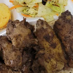 To go plate of jerk chicken and rasta pasta