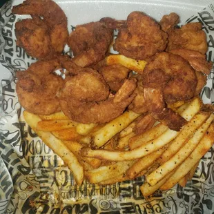Fried shrimp &amp; fries
