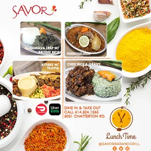 various dishes of food