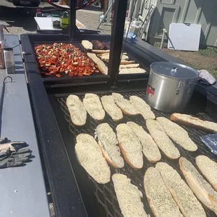 a variety of food being prepared