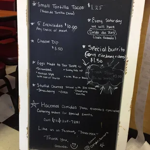 Specials board