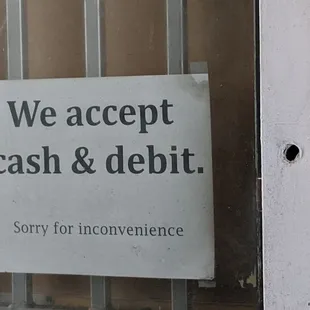 No credit cards or checks accepted!