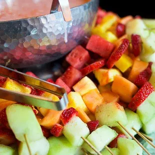 Fruit kabobs and yogurt for a breakfast loving bride! Whatever you&apos;re dreaming of for your wedding food, we&apos;ve got it covered.