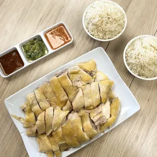 Whole chicken and chicken rice