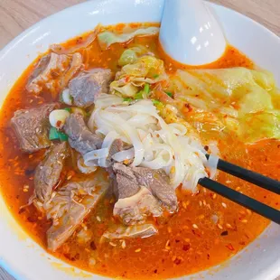 Spicy beef noodles - it's really spicy!
