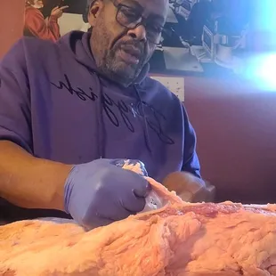 Breaking down a brisket 19 lbs to 14lbs
