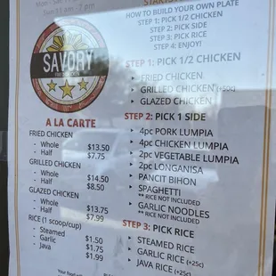menu