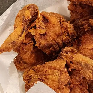 a pile of fried chicken