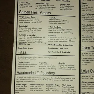 menu