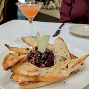 Brie, goat cheese and sour cherries