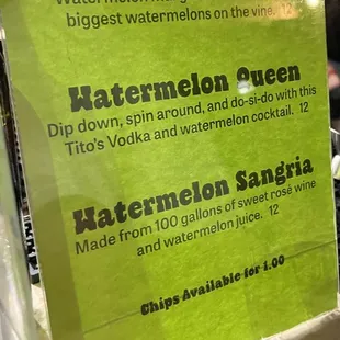 Specialty Drink Menu