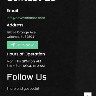 Hours according to their website