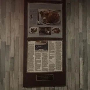 Framed poster in entrance