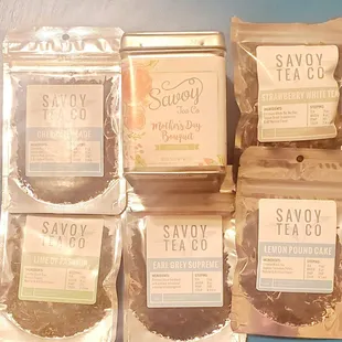 a variety of tea bags