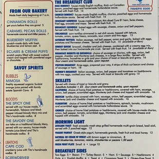 Front side of menu