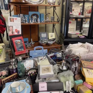 a table full of items