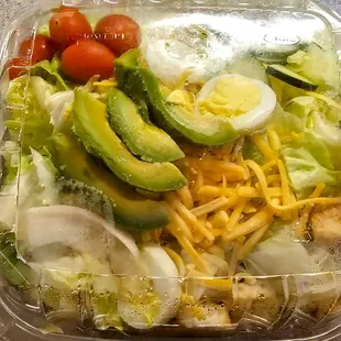Giant avocado Cobb salad