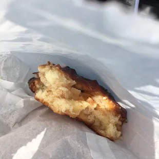 Yummy apple fritter. Only a 1/4 left.