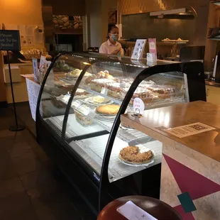 a display of pies and pastries