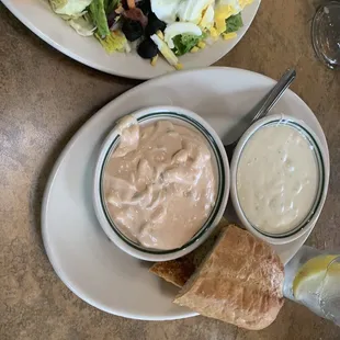 Homemade dressings and toast