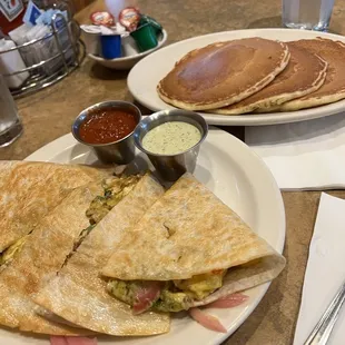 Breakfast Quesadillas with pancakes