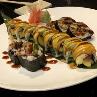 Mexican Maki Roll and Salmon Skin Roll