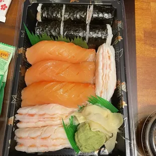 Ebi, Shake, Yellowtail scallion roll