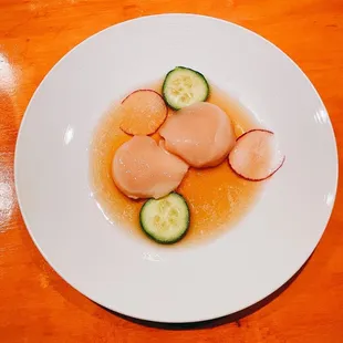 a plate of sliced cucumbers