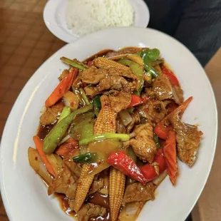 Stir fried Fresh ginger.