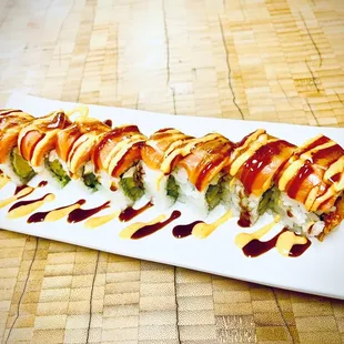 &quot;Treasure Island Roll&quot; sooo good. With Salmon and Sliced Lemon on top!!!