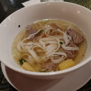 Pho noodles, very light and refreshing broth
