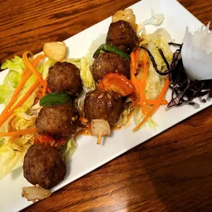 Fried Beef Ball with Sweet Chili Sauce.