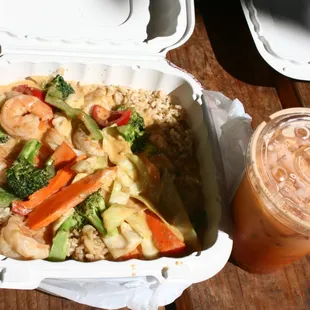 House Special curry with Thai Iced Tea