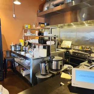 the kitchen of a restaurant