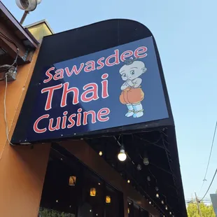 the front of the restaurant