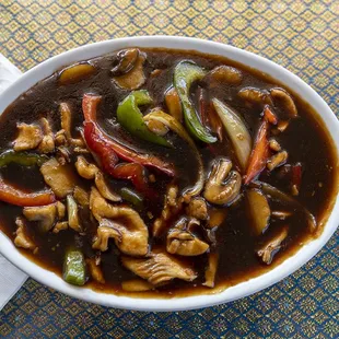a bowl of stir fry