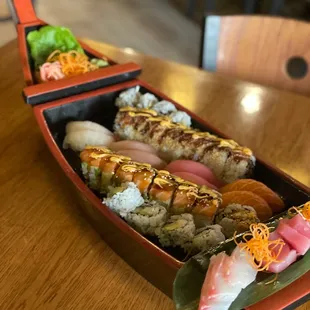 a sushi boat