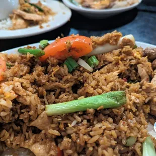 Thai Fried rice with chicken at medium spice level.