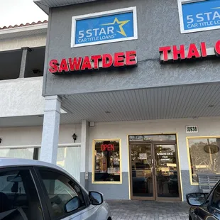 the front of the restaurant