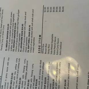 menu