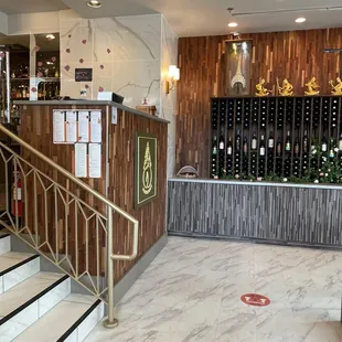 the entrance to the restaurant