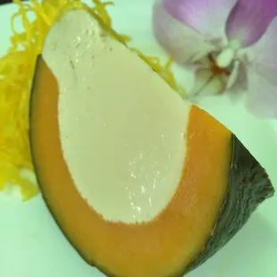 Thai custard in Asian pumpkin.