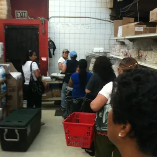 The line for fresh corn tortillas.