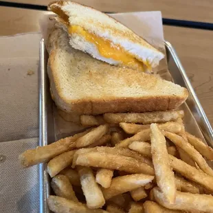Kids grilled cheese and fries.
