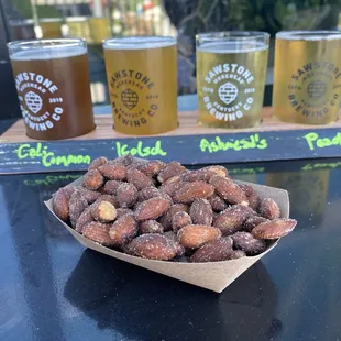 Flight and smoked almonds