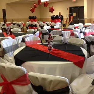 Red &amp; Black Theme for a Quinceanera - Good look for Bowie HS or Texas Tech graduation party