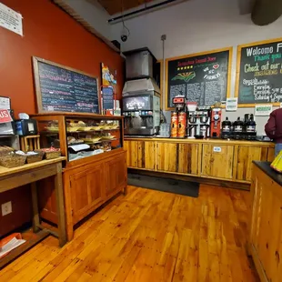 wood flooring and counter